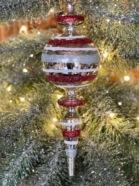 MERCURY CHAMPAGNE WITH RED STRIPED FINIAL 4124501 A