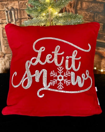 LET IT SNOW EMBROIDERED PILLOW 4127727