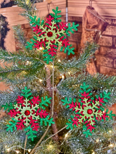 RED AND GREEN SNOWFLAKE SPRAY F4106703