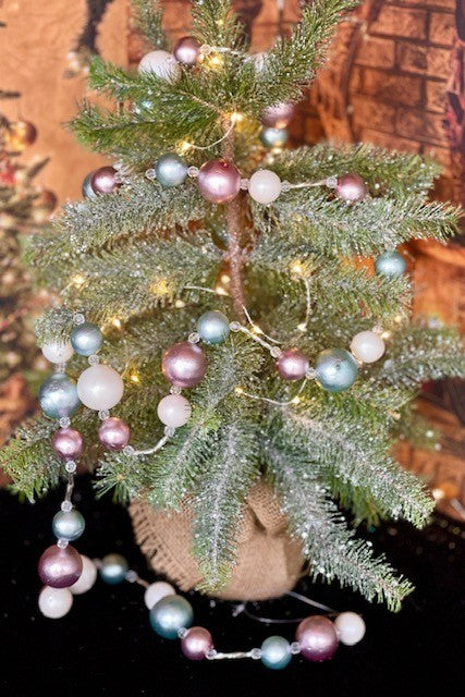PEPPERMINT PARLOUR - BLUE, PINK & PEARL BALL GARLAND G4102342