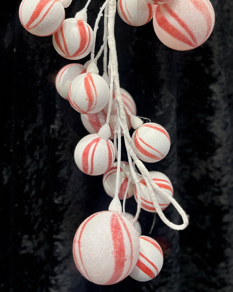 RAZ IMPORTS RED/WHITE PEPPERMINT FROSTED GARLAND G4116295