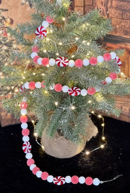 PEPPERMINT AND BALL CANDY GARLAND - G4120013