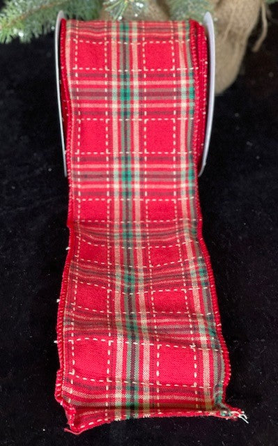 RED PLAID RIBBON 10 YARD R4171856 