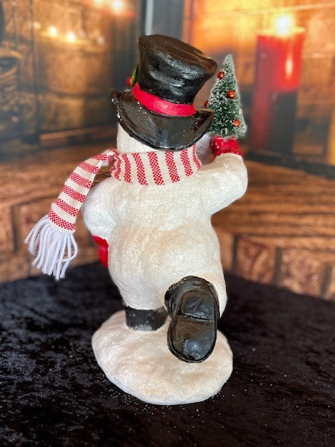 SNOWMAN WITH TOP HAT AND BRISTLE TREE 4116516