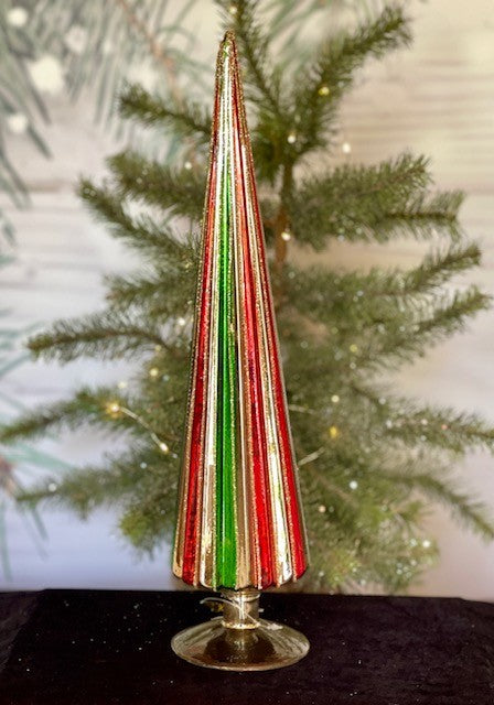 RIBBED GOLD WITH RED & GREEN LARGE TREE 4122868
