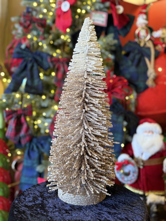 FLOCKED GLITTER BRISTLEBRUSH TREE SMALL 461551