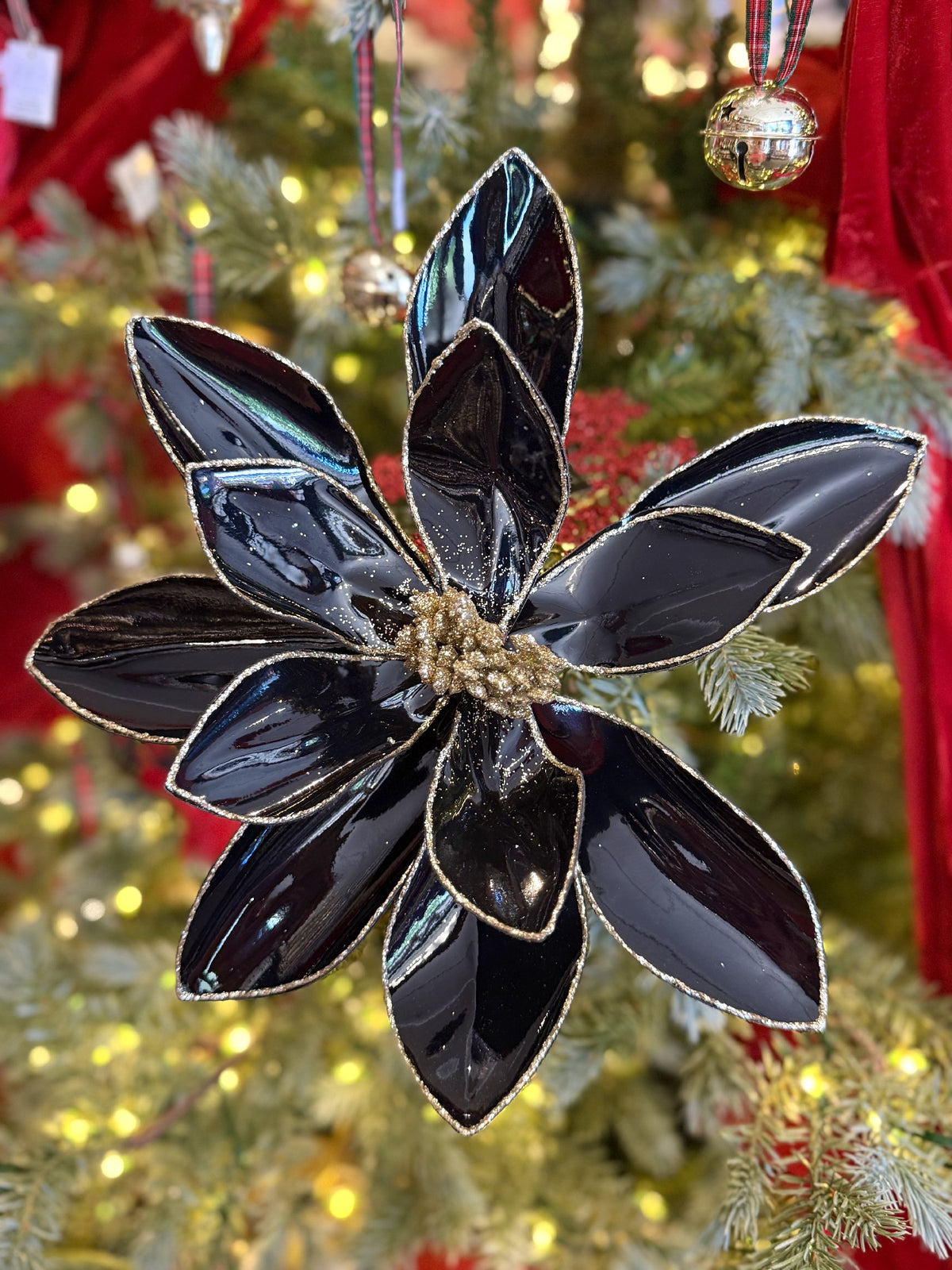 Black Vinyl w Gold Glitter POINSETTIA F4631064