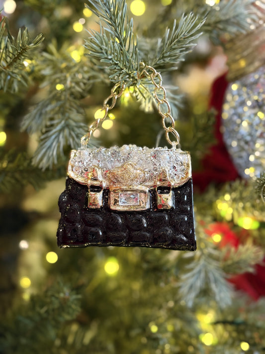BLACK JEWELLED PURSE ORNAMENT 4652981