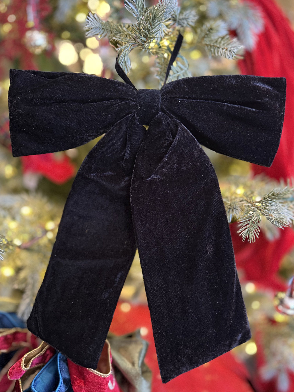 Hanging Black Velvet Bow Ornament 4631124