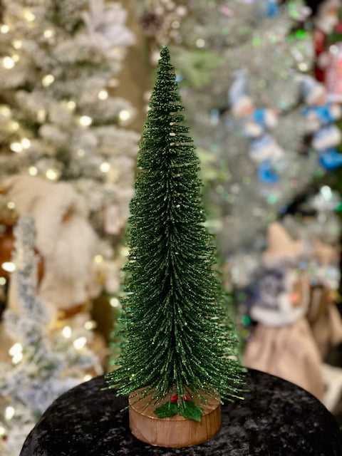 DARK GREEN GLITTER BRISTLE TREE LARGE 4519137