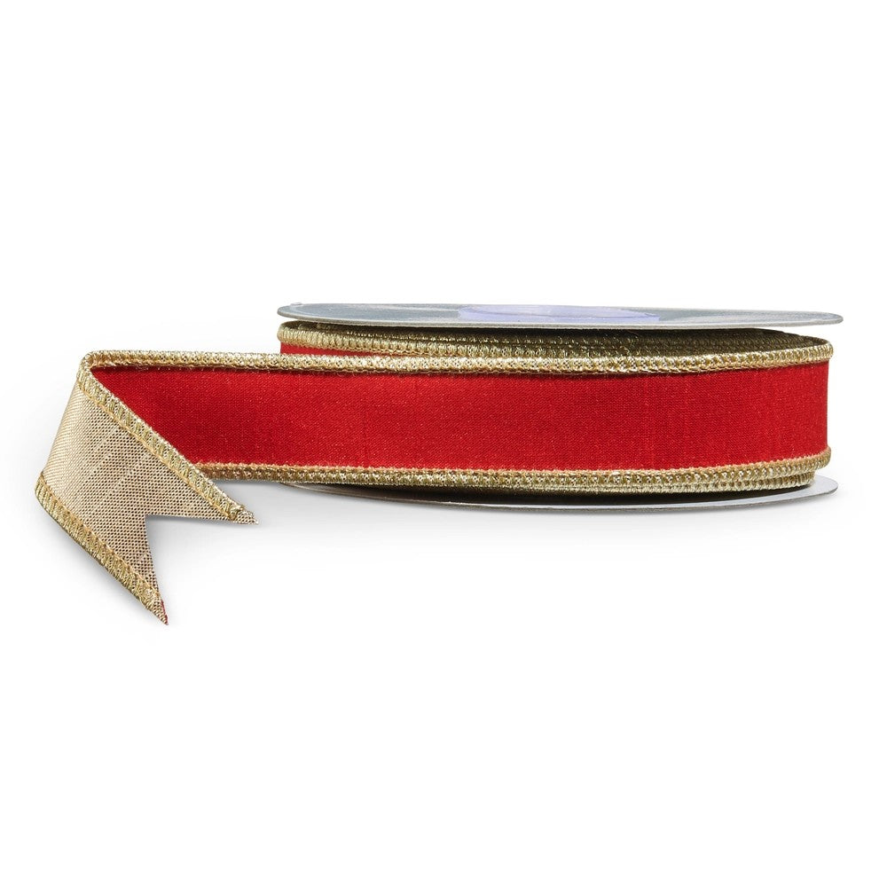 RED WITH GOLD EDGE 1 INCH X 10 YARD RIBBON R4552156 