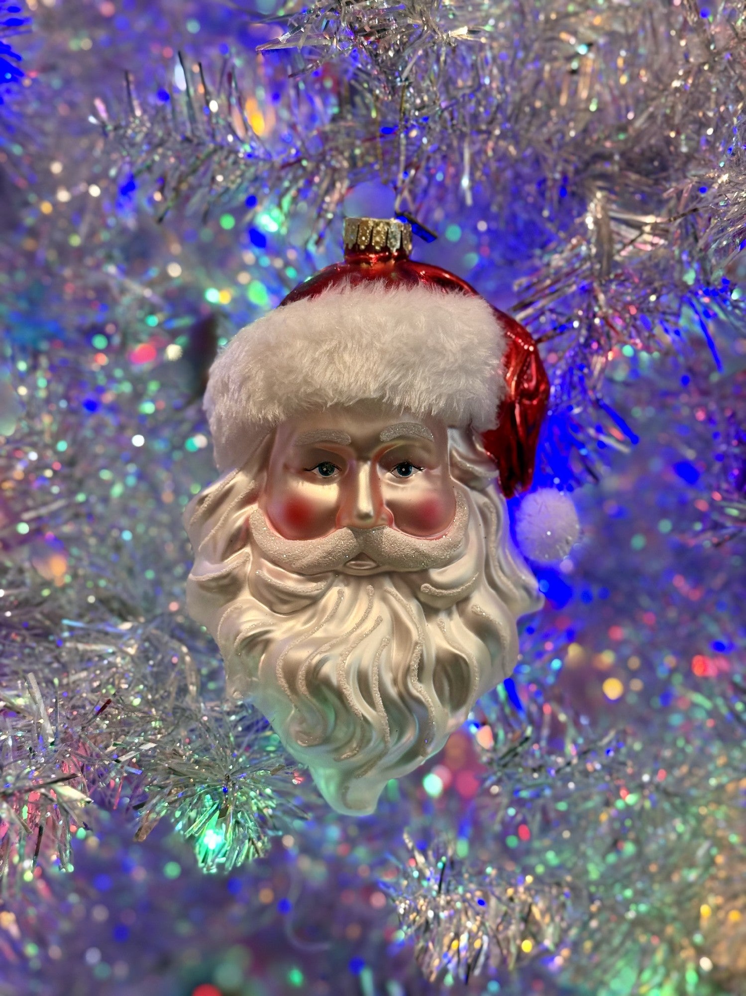 ERIC CORTINA FATHER CHRISTMAS GLASS HANGING ORNAMENT 4553099