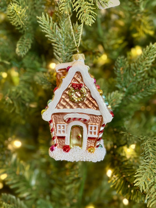 Retro Glass Gingerbread House Ornament 4552920