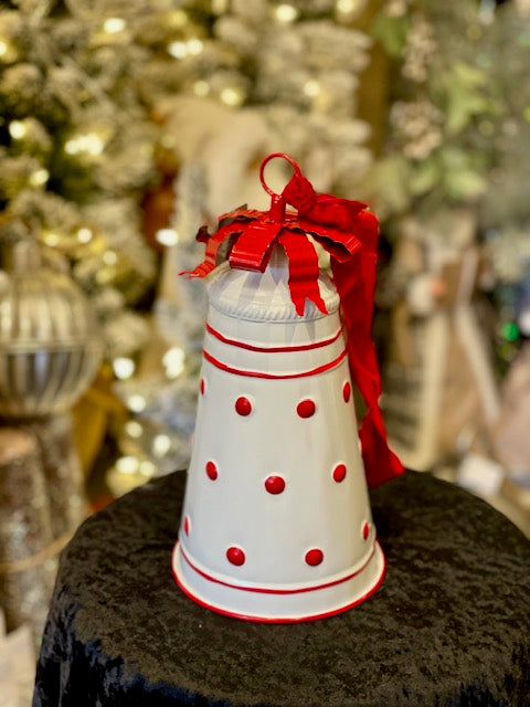 LONG WHITE BELL WITH RED POLKADOT 4525937