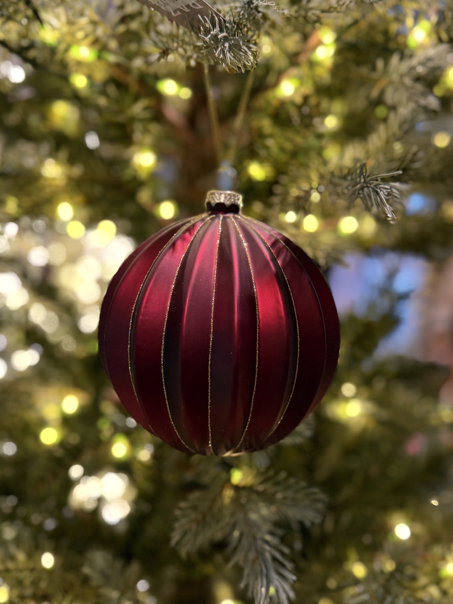 Berry Ribbed Glass Hanging Ornament 4524978
