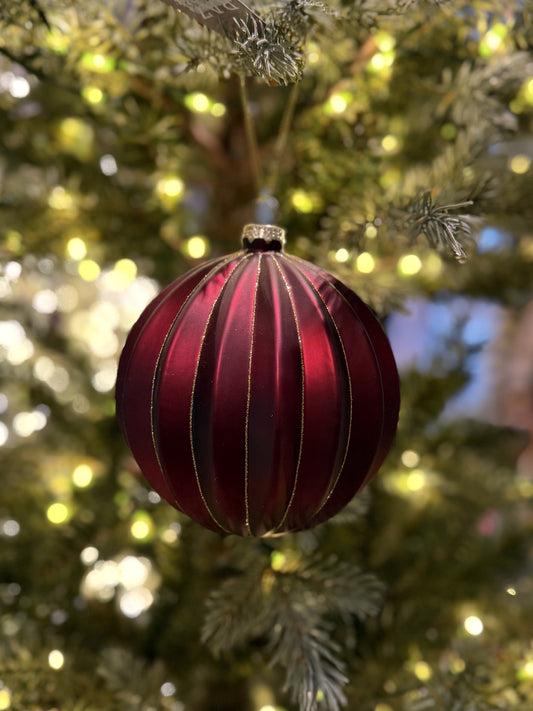 Berry Ribbed Glass Hanging Ornament 4524978