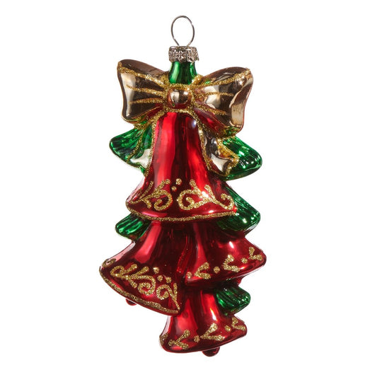 RED & GOLD BELLS GLASS ORNAMENT 4524856