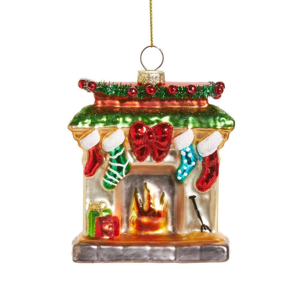 STOCKINGS WERE HUNG CHIMNEY GLASS ORNAMENT 4524851