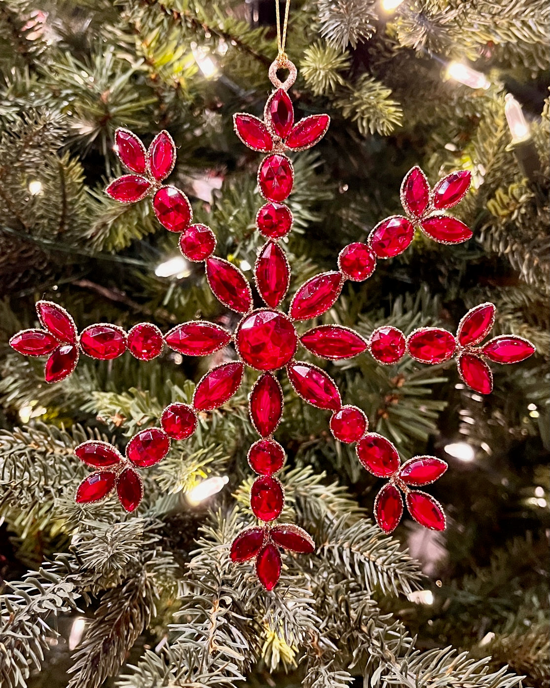 6.5" RED JEWELED SNOWFLAKE ORNAMENT 4513570