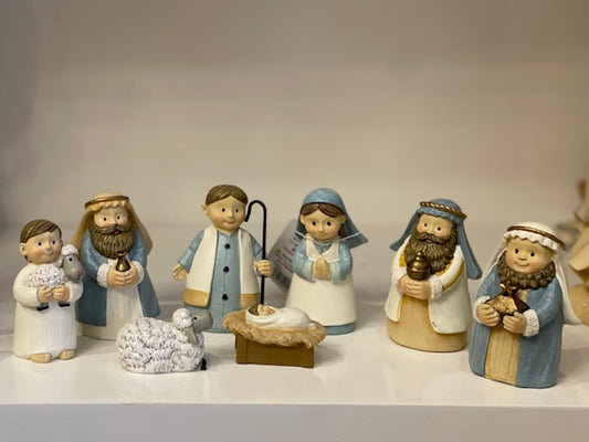 BLUE KIDS 8 PIECE NATIVITY SET 4510483
