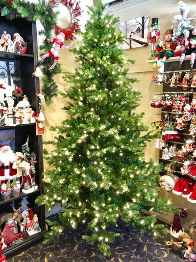7FT 6IN FOREVER LIT SPRUCE GREEN TREE BY RAZ IMPORTS (NOTE EXTRA POST REQUIRED SEE DESCRIPTION)