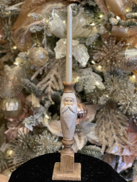 TALL SANTA CARVED CANDLE HOLDER 4412142