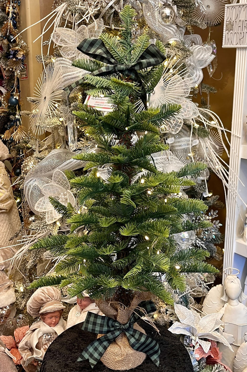 28" PRE LIT PINE TREE IN BURLAP BAG 4422668