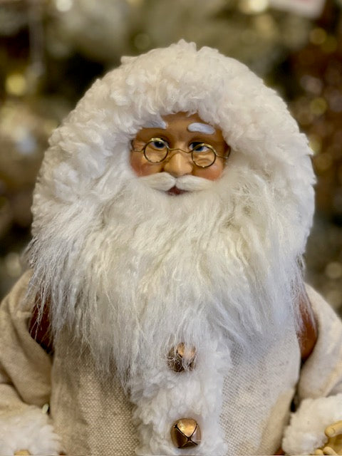 NATURAL COAT SANTA WITH LEATHER SACK 4415586