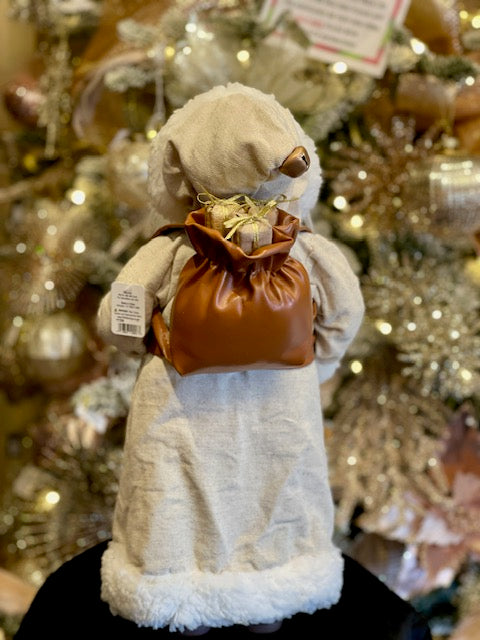 NATURAL COAT SANTA WITH LEATHER SACK 4415586