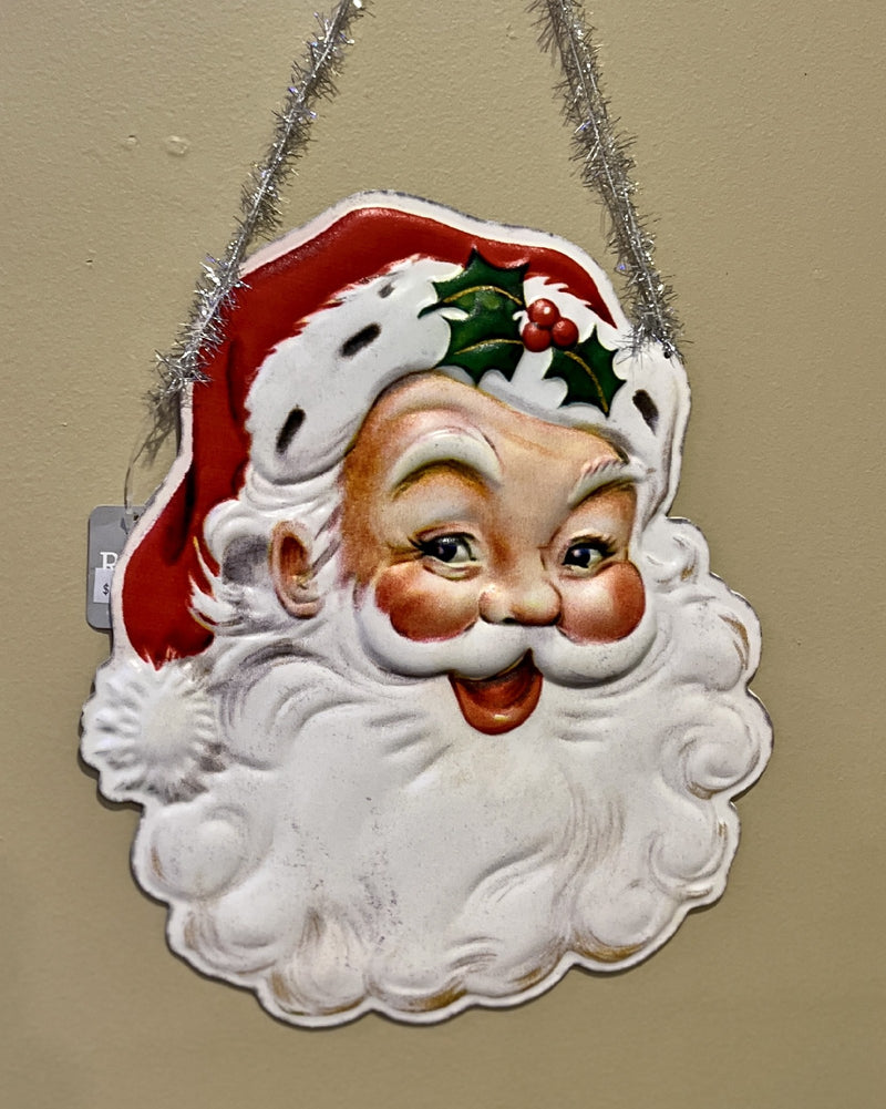 12" CLASSIC SANTA TIN WALL HANGING 4411210