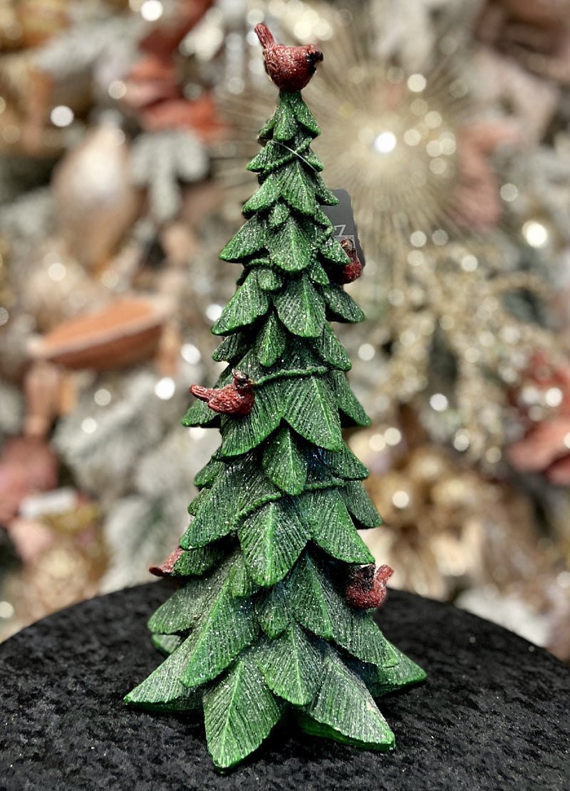 SMALL TREE WITH CARDINALS 12.5 INCH 4312112