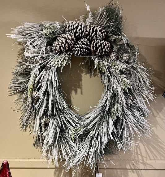 SNOWY PINE WITH PINECONE 27 INCH WREATH W4322776