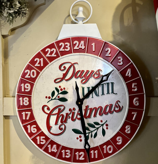 VINTAGE WALL ART DAYS UNTIL CHRISTMAS CLOCK 4359044