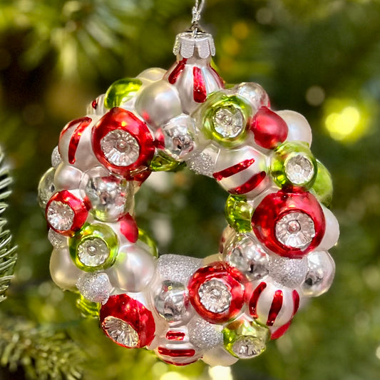ERIC CORTINA WREATH GLASS HANGING ORNAMENT 4353164