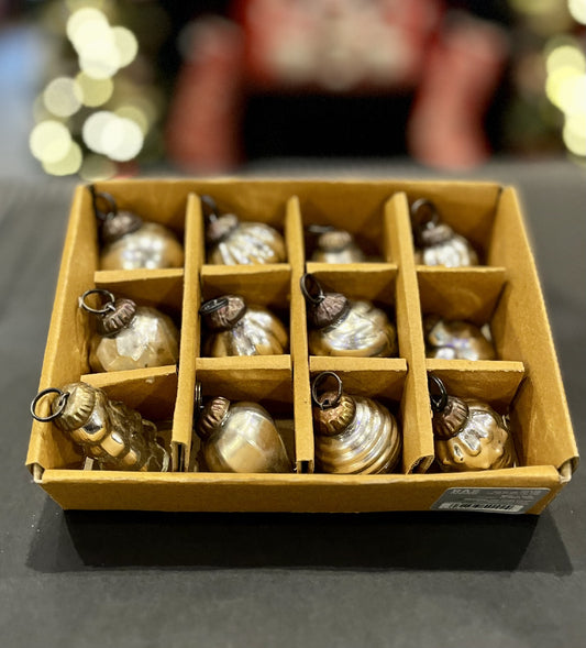 BOX OF 12 MINI MERCURY GLASS ORNAMENT 4338508