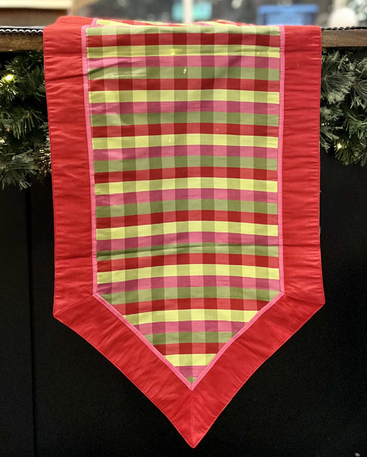 PLAID PINK/GREEN TABLE RUNNER 180CM 4327737