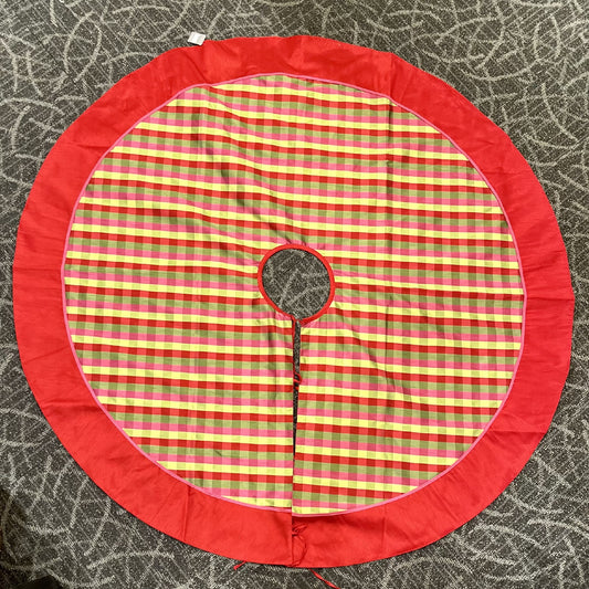 PLAID PINK/GREEN TREE SKIRT 54 INCH 4327736