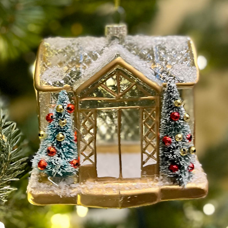 GOLD HOUSE 4 INCH HANGING ORNAMENT 4324585