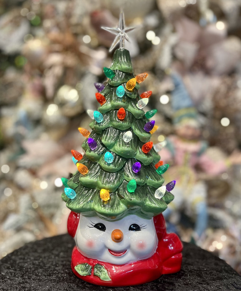 VINTAGE SNOWMAN WITH TREE LED 4319112