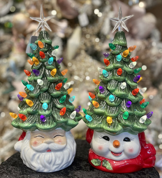 VINTAGE SNOWMAN WITH TREE LED 4319112