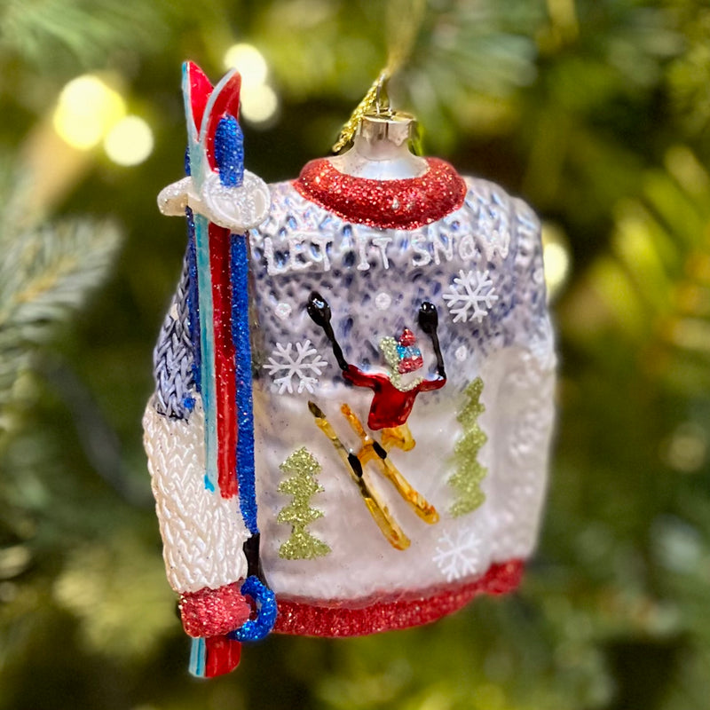 SWEATER LET IT SNOW 4 INCH HANGING ORNAMENT 4319061