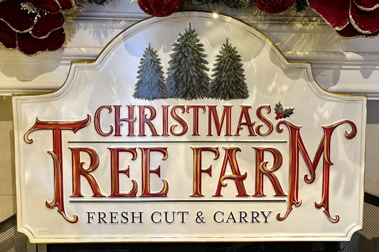 CHRISTMAS TREE FARM WALL ART SIGN 27 INCH 4312370