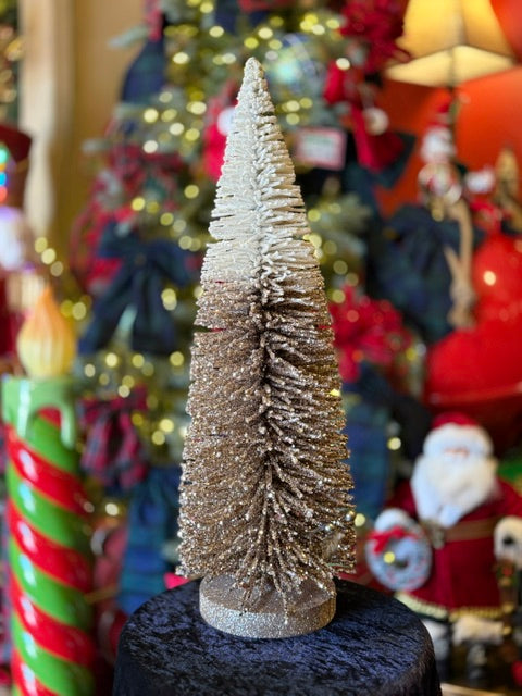 FLOCKED GLITTER BRISTLE BRUSH LARGE TREE 4615551