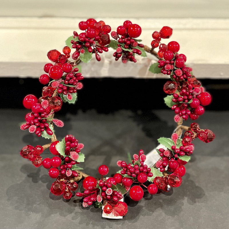 RED BEADED CRYSTAL SMALL WREATH 4210122