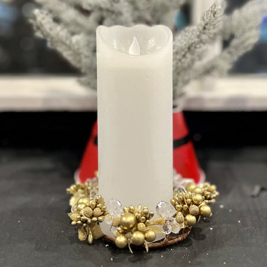 GOLD/CRYSTAL CANDLE RING 4210105