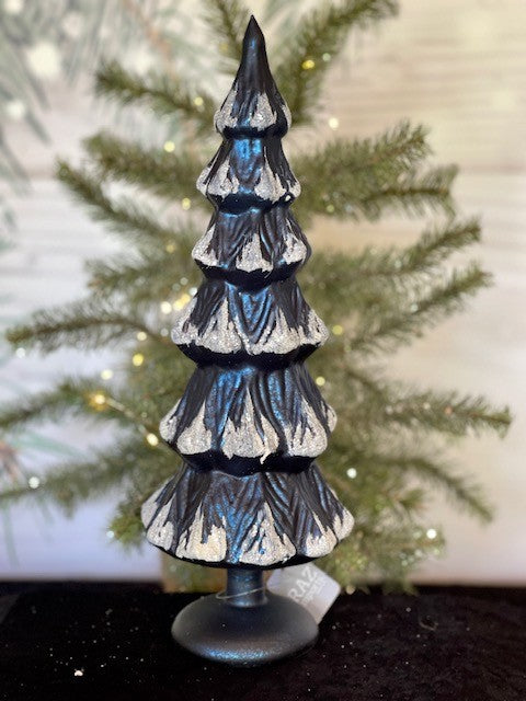 DARK BLUE FROSTED MERCURY GLASS TREE 4222914