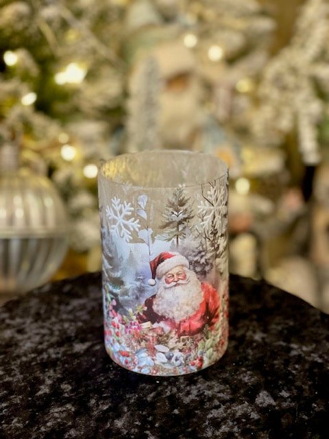 SMALL GLASS SANTA VASE 4524999