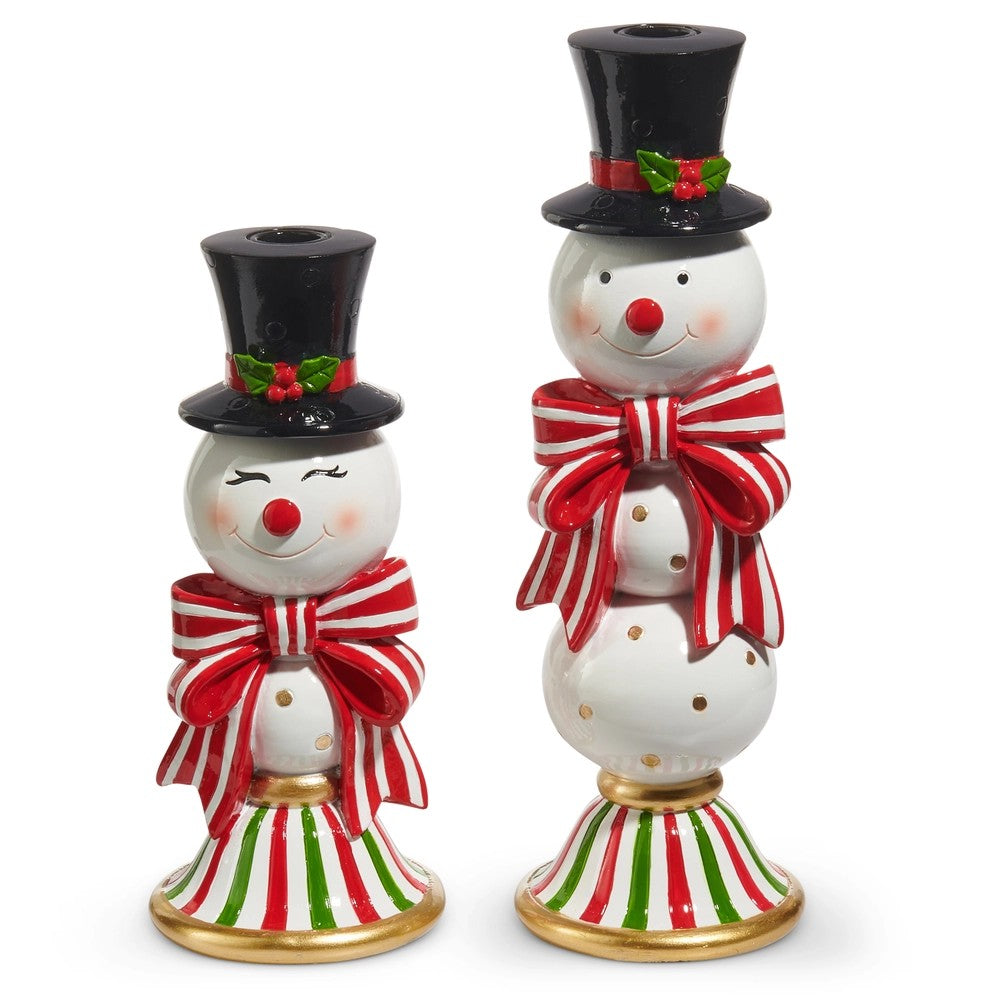 Snowman Candlesticks Set of 2 4512107