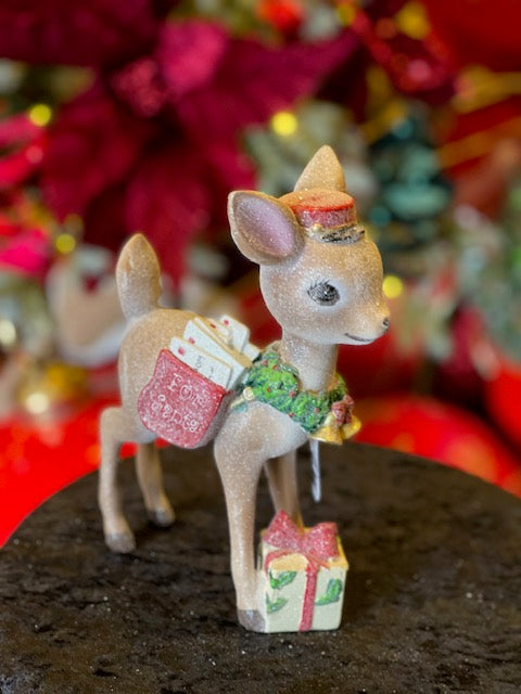 SET OF 2 VINTAGE FROSTED DEER 4519140