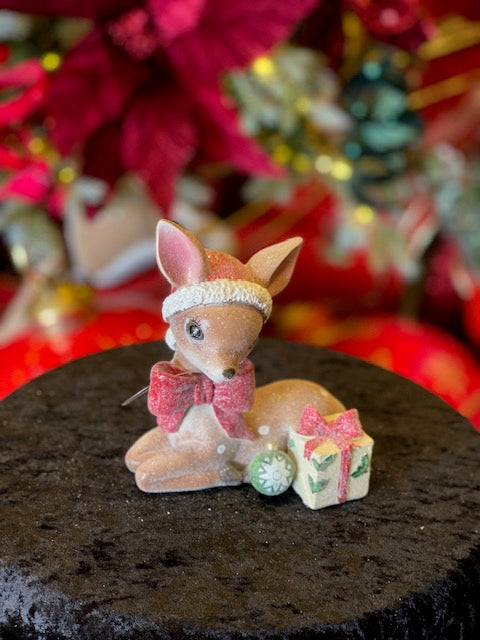 SET OF 2 VINTAGE FROSTED DEER 4519140